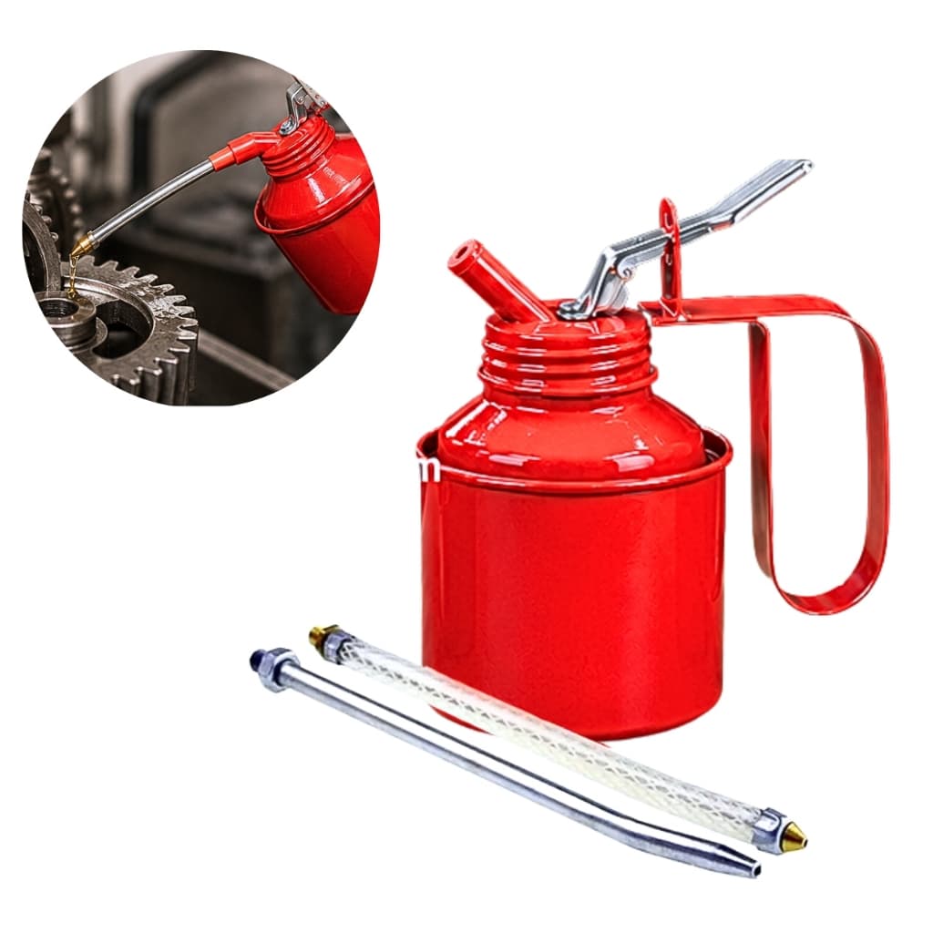 Almotolia de Metal Profissional 300ml para Lubrificação com Bico Flexível e Rígido