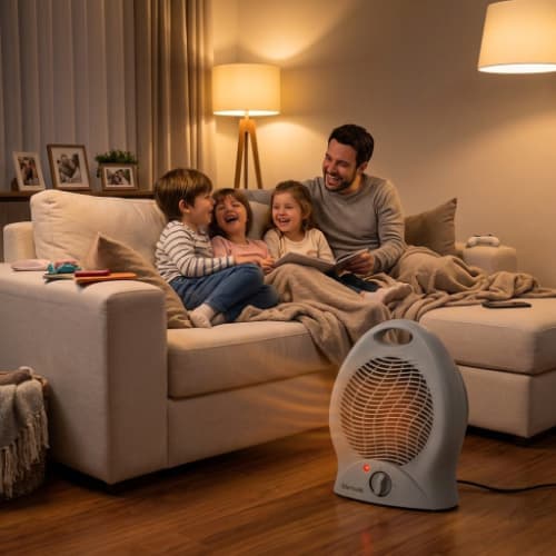 Aquecedor de Ar Elétrico 2000W 220V Portátil Aquecimento Rápido Dupla Temperatura
