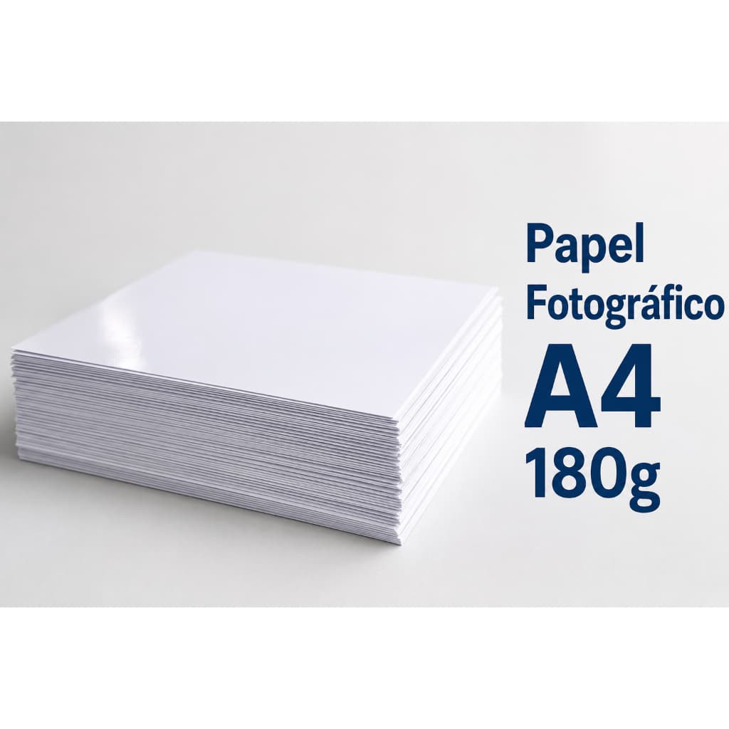 Papel Fotográfico High Glossy A4 180g/m² Papel Alta Resolução para Fotos à prova d'água Impressoras Jato de Tinta