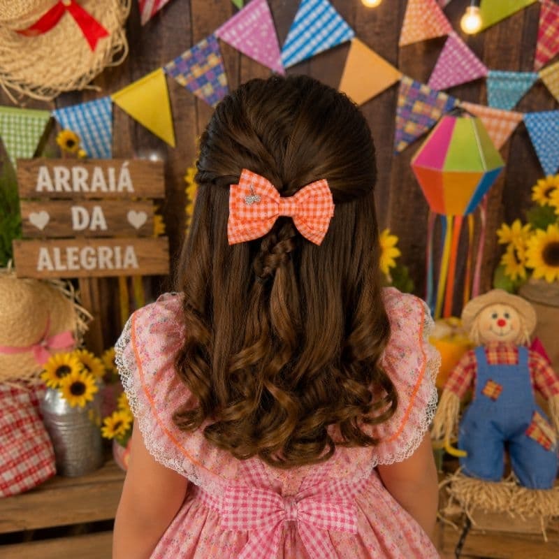 Laço Xadrez Cereja Infantil/Juvenil e Adulto/São João/Junino