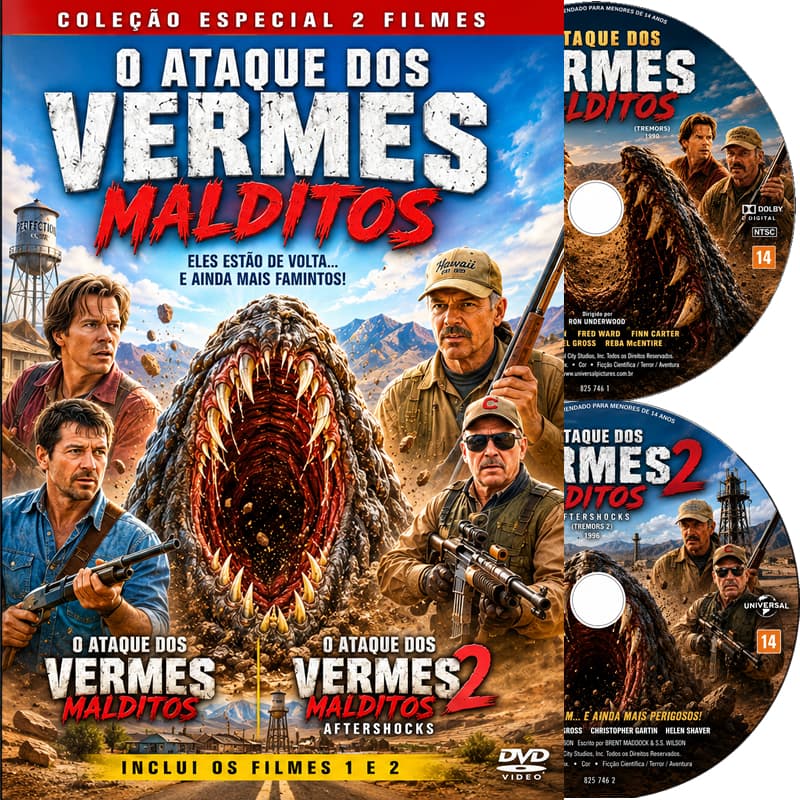 dvd - Ataque dos Vermes Malditos Filmes 1 e 2 series e seriados