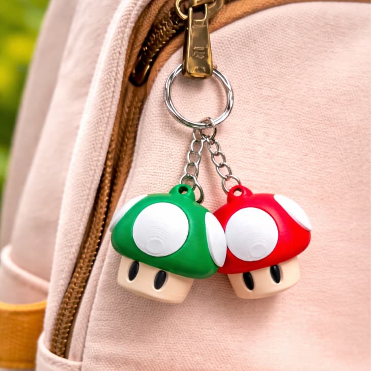 Chaveiros Cogumelos Super Mario - Gamer - Presente - Geek - Colecionável