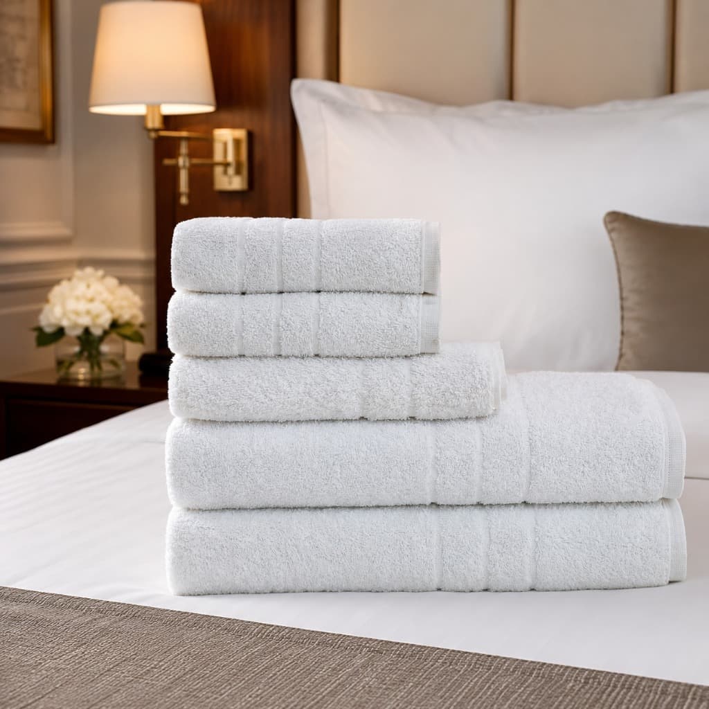 KIT 5 Unidades Toalhas Hotel Brancas  Grande Aveludadas 90% Algodão Alta Absorção Casa, Hotel, Salão