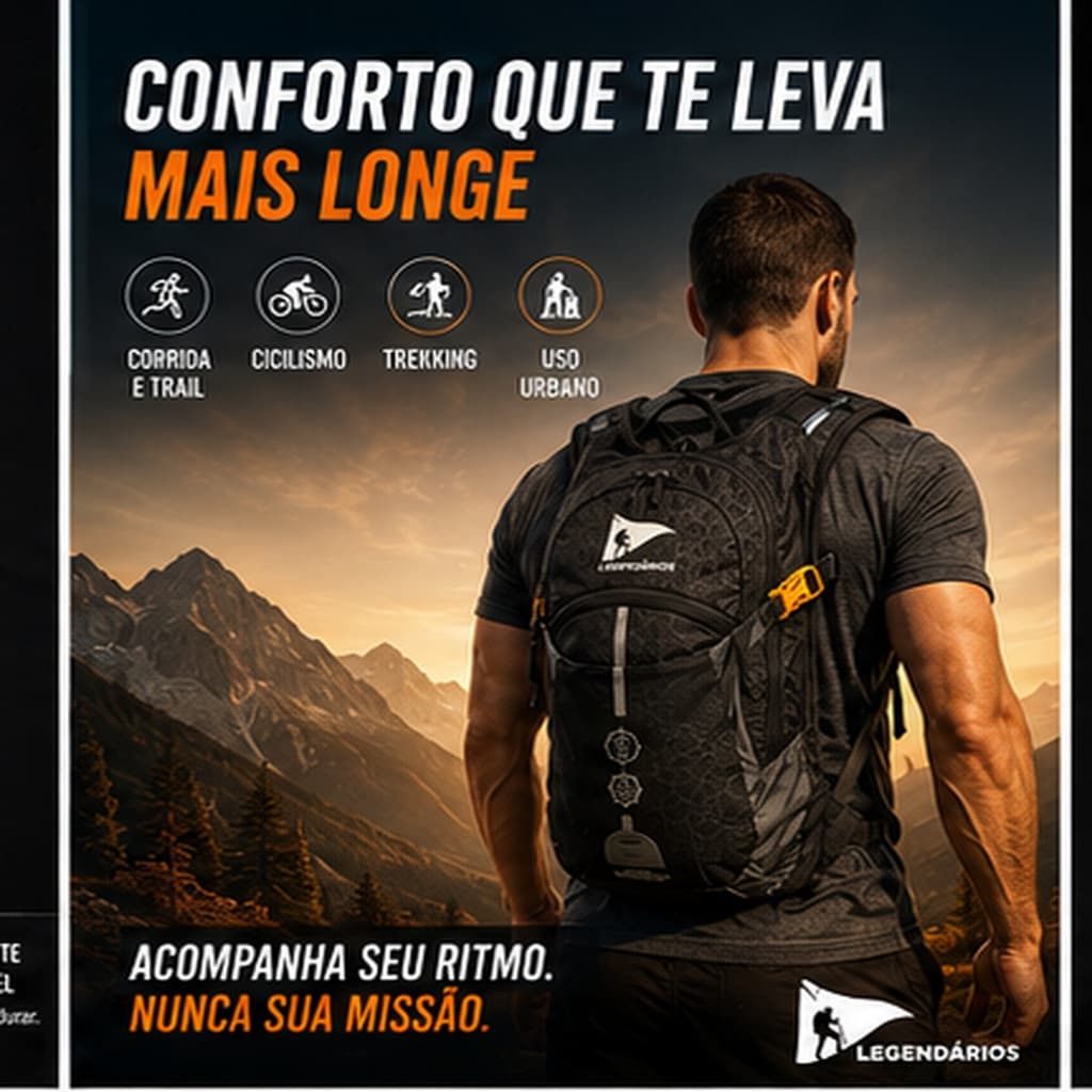 Mochila de Ataque 15L Legendários Refil Água 2L Hidrataçãoa Trilhas Caminhadas Acampamentos