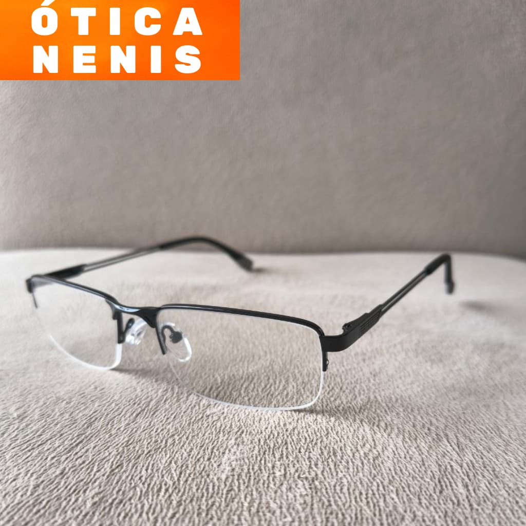 Armação Óculos masculino fio de nylon metal resistente Para colocar o grau masculina modelo fy50005