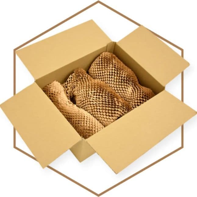 Kit 20 Folhas Papel Colmeia Kraft 38x50cm