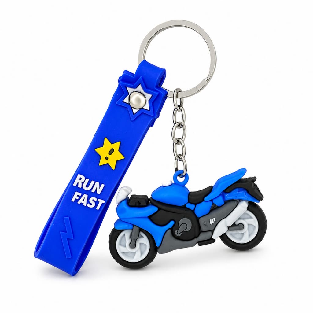 Chaveiro de moto azul - Moto Clube - Presente motocicleta - Coleção