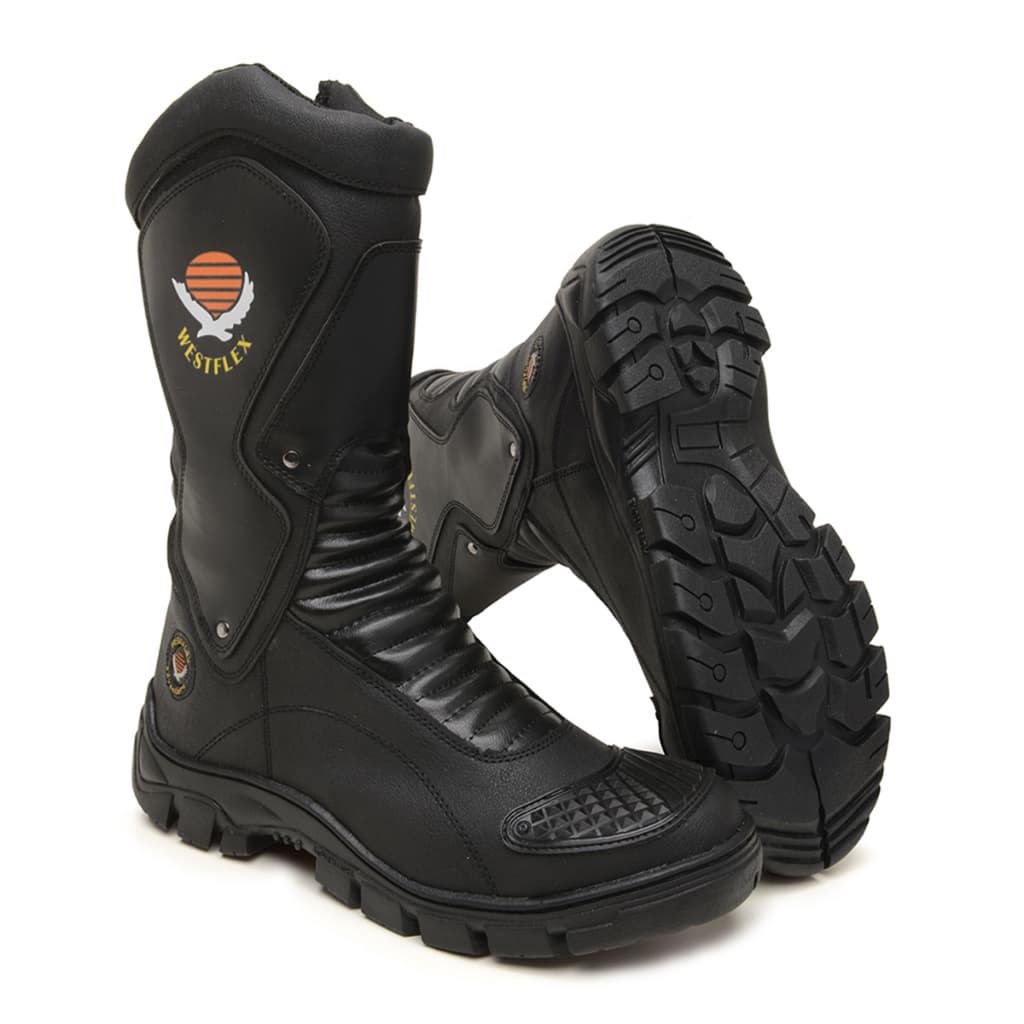 Bota Motociclista Adventure Cano Alto Resistente Confortável Antiderrapante