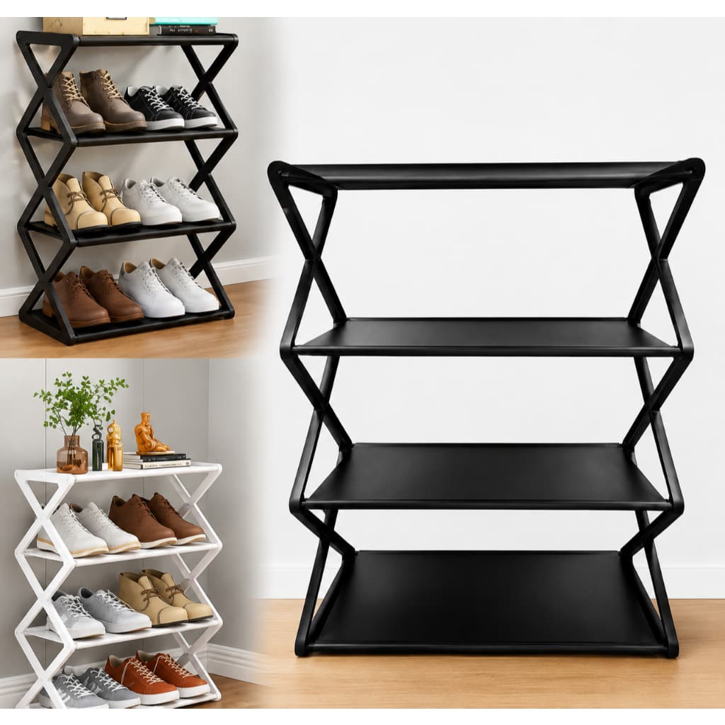 Sapateira 4 Andares para até 8 Pares | Organizador de Sapatos Desmontável para Quarto, Closet e Sala
