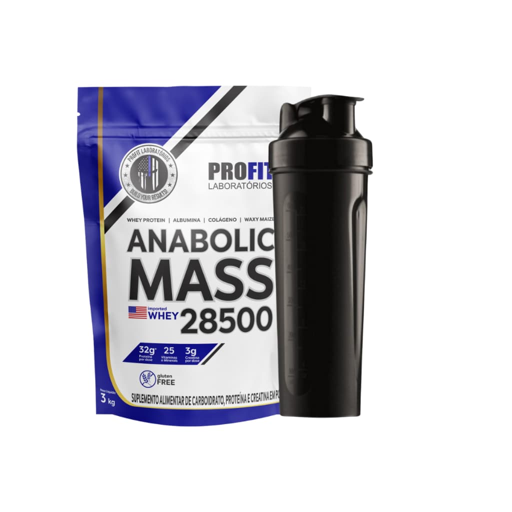 Anabolic Mass 28500 Hipercalórico 3kg Profit Labs + Coqueteleira