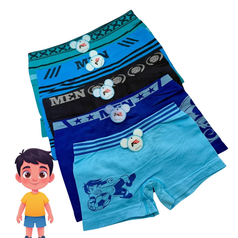 Cueca Boxer Microfibra Infantil Elástico Masculina Secagem Rápida Criança Tamanhos 2 a 16