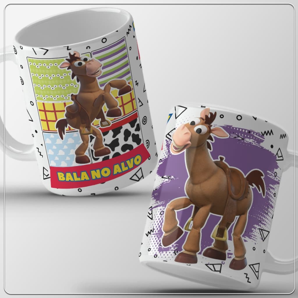 Caneca Toy Story Personalizada Com Nome | Woody, Buzz e Amigos | Porcelana/Plástico 325ml