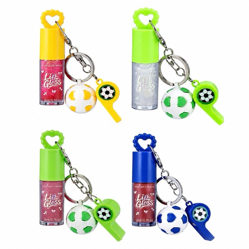 Lip Gloss Chaveiro de bola Copa Brasil com Apito Yoyomaquiamor