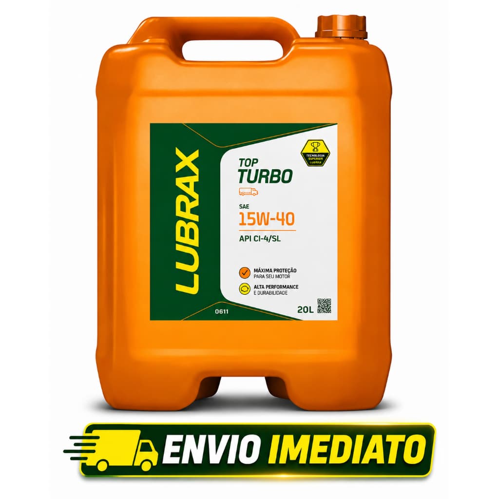 Óleo Lubrax Top Turbo 15W40 20L Original Motor Diesel Caminhão Ônibus Trator Alta Proteção