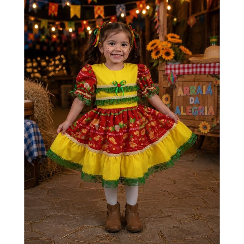 Vestido junino infantil são João festa junina arraiá