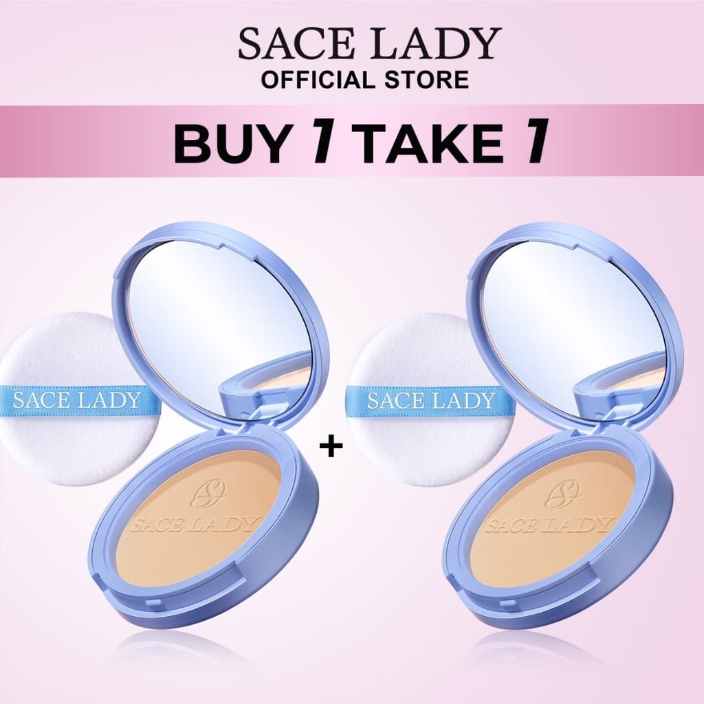 Compre 1 Leve 2 Pó Compacto SACE LADY Controle De Óleo Maquilhagem De Longa Duração Pó solto