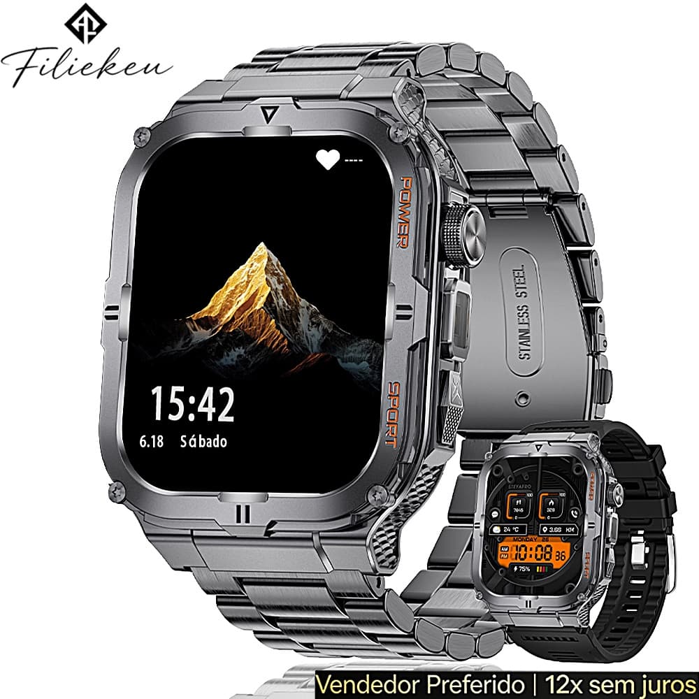 FILIEKEU relogio smartchwatch com Lanterna à Prova D'água Esportivo Bluetooth Chamada Relógio