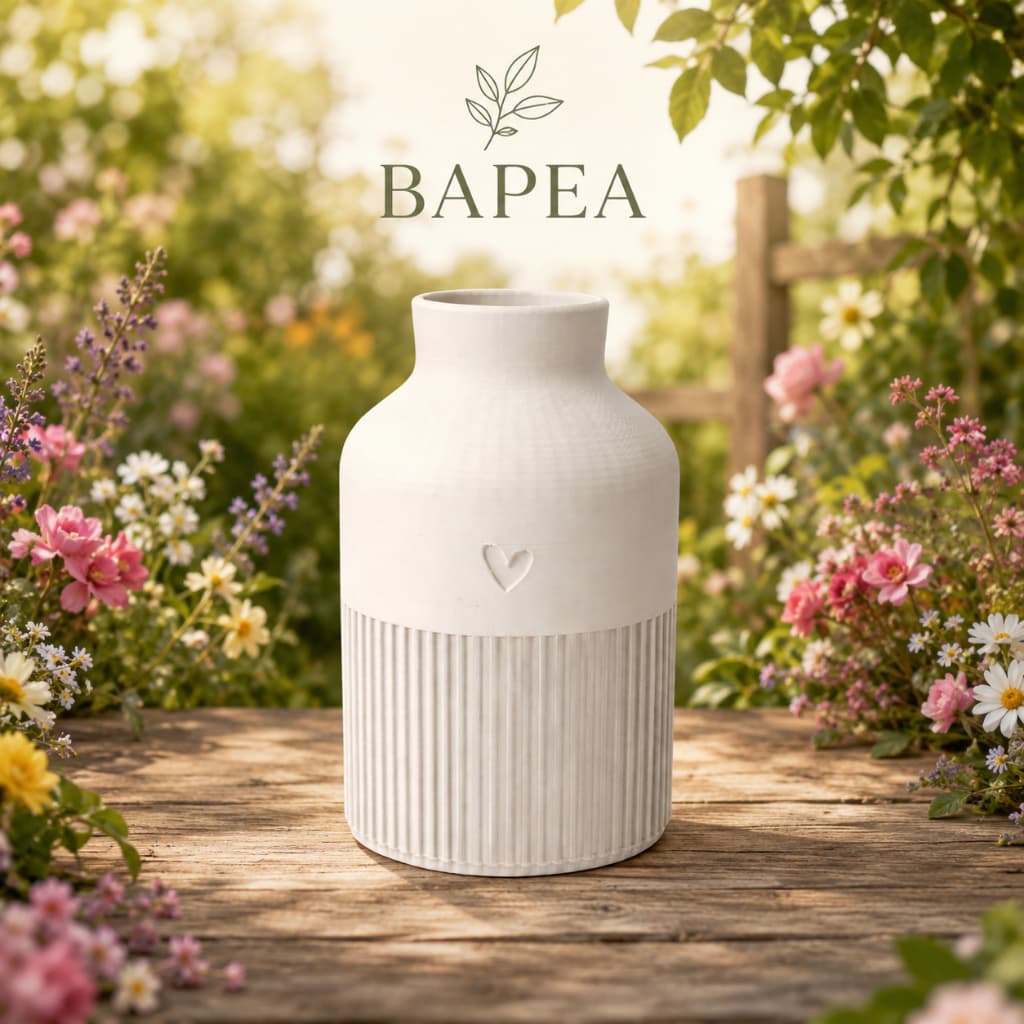 Vaso Decorativo Moderno com Coração | Vaso Minimalista para Lavanderia, Banheiro e Sala | Decoração Elegante