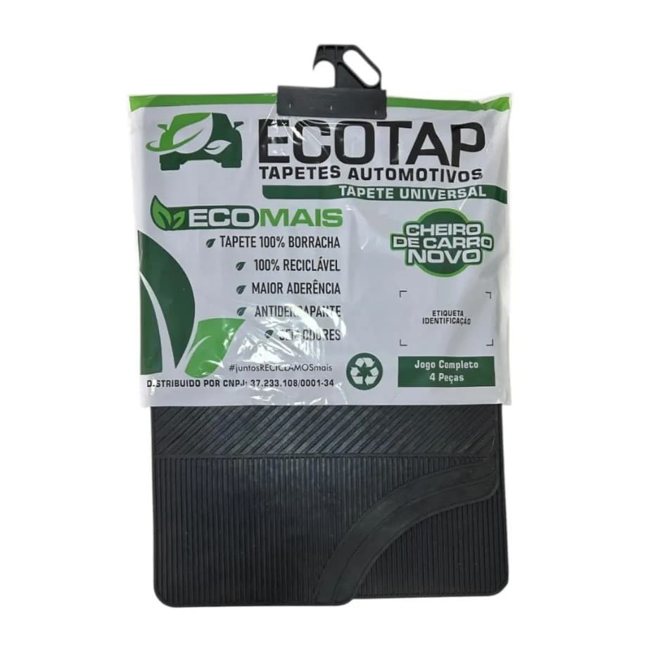 Jogo De Tapete Automotivo 100% Borracha 100% reciclável 4 Peças Universal Ecotap.