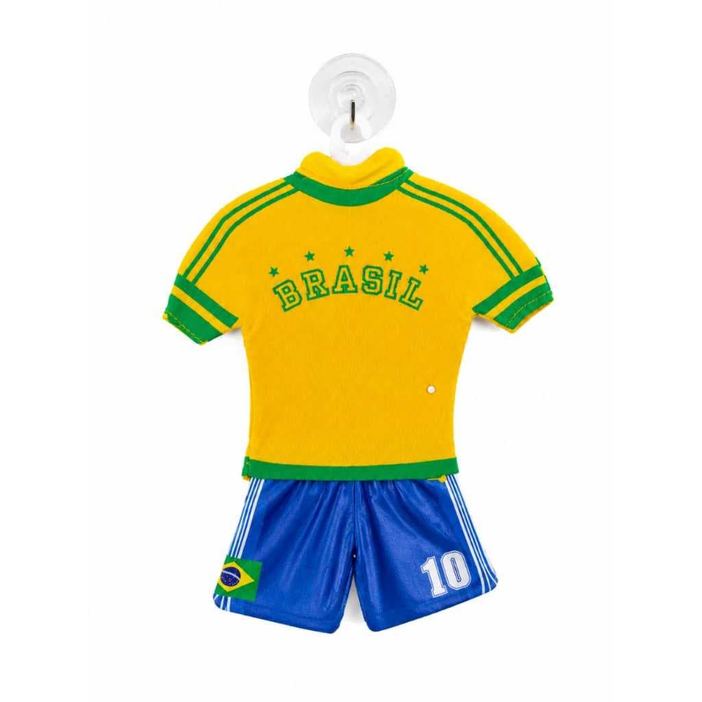 Mini Uniforme Torcida Brasileira Com Ventosa Copa Do Mundo Brasil Carro Janela Decoração