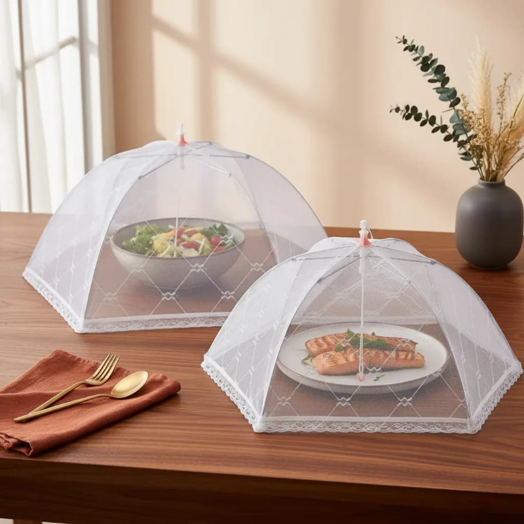 Kit 2 Tela Mosquiteiro Cobre Bolo Protege Alimentos Insetos