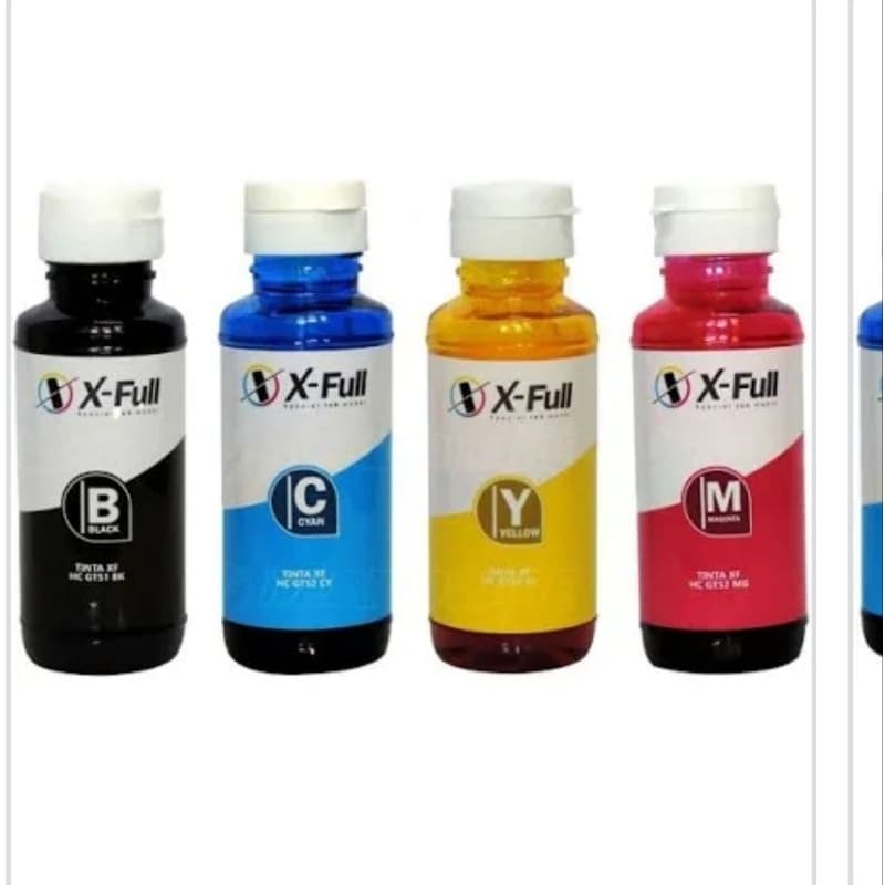 TIK COM 4 TINTAS  X-FULL COMPATIVEL COM GT51 / GT52  TINTA PRETA  90M, AZUL 70ML,MARGENTA 70ML, AMARELA 70ML BARATO!