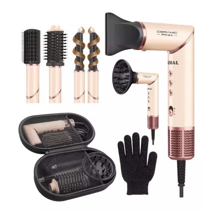 Secador Mondial Multifuncional 5 em 1( Modelo, Alisa, Seca, Cachear e Penteia) 1500W Bege SM-01-BLDC-CP