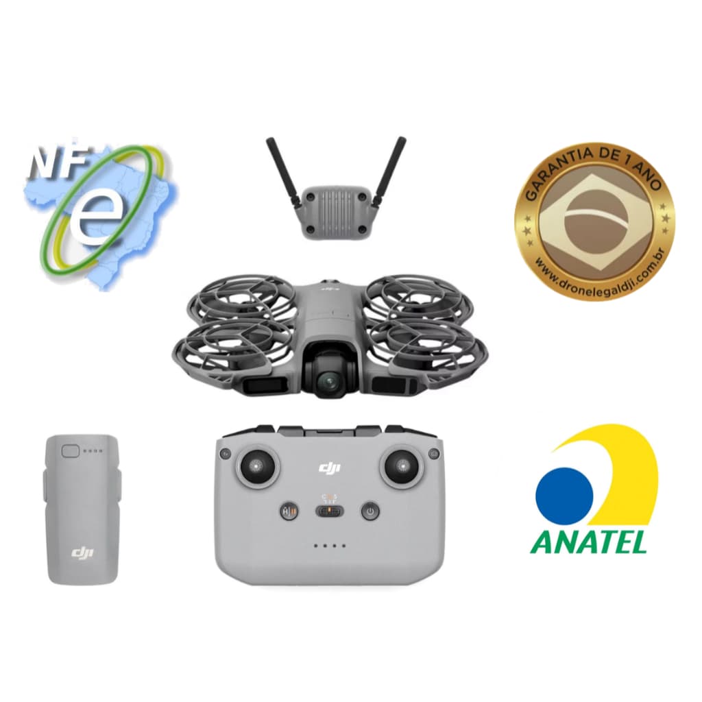 Drone DJI Neo 2 Anatel com 1 bateria + controle + Receiver, 1 ano de seguro br, com nota fiscal