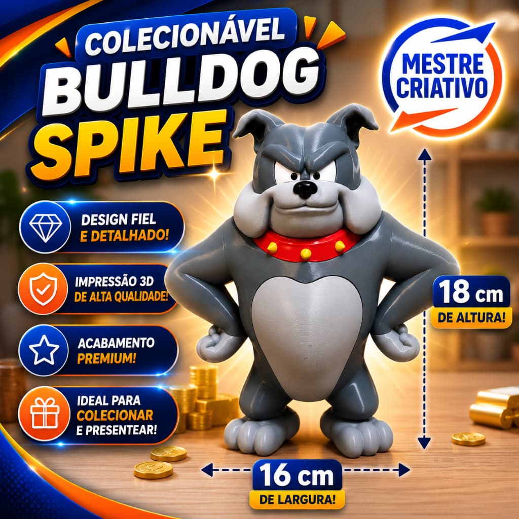 Bulldog Spike - Tom e Jerry - Colecionável Geek | Decoração e Presente Criativo