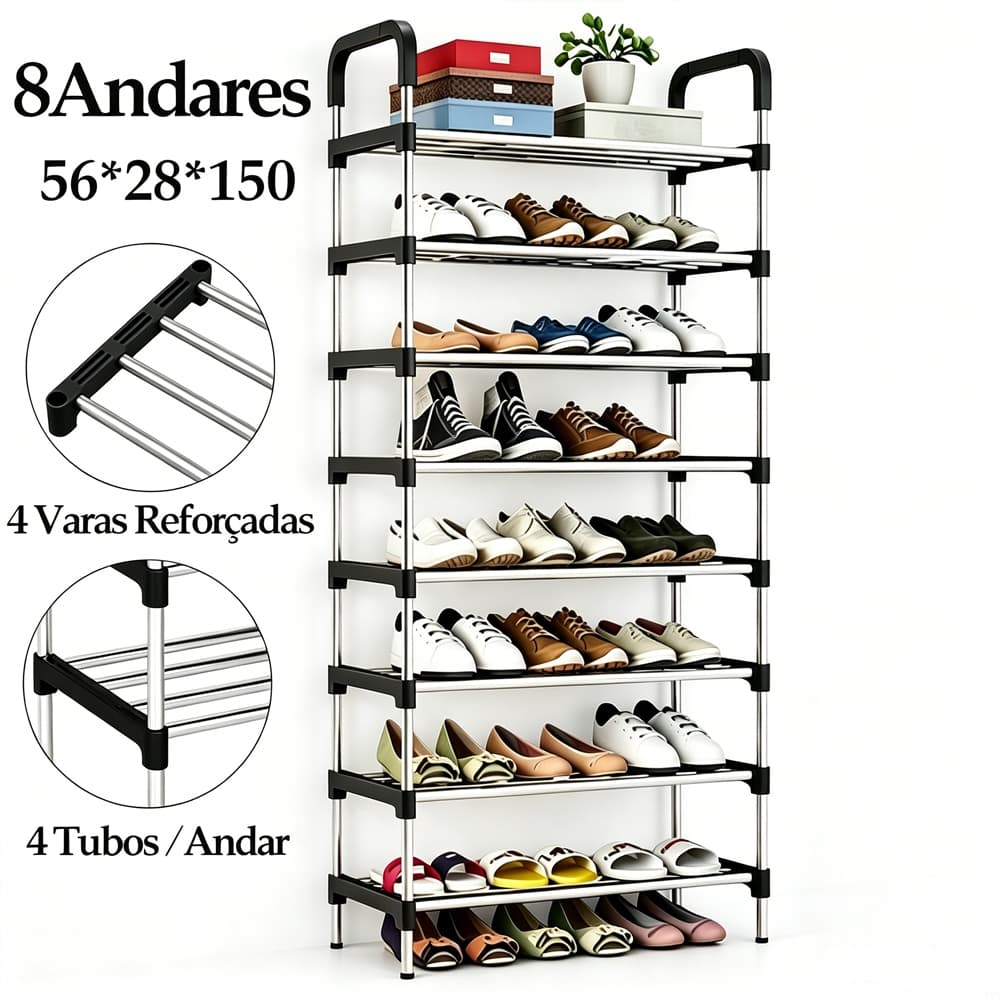 3/4/5/6/7/8 Andares Sapateira Multiuso Para Calçados Organizador Desmontável
