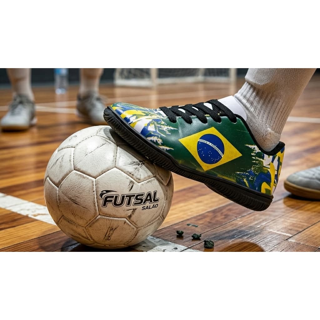CHUTEIRA BRASIL FUTSAL E SOCIETY INFANTIL SOLA COSTURADA 26 AO 33