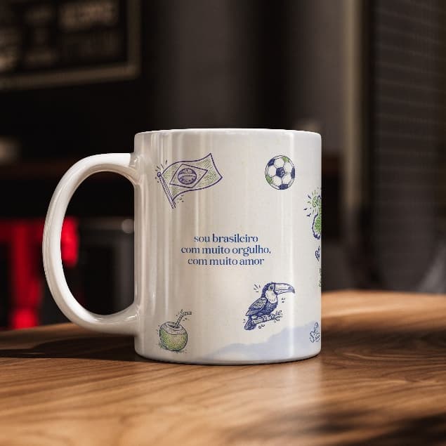 Caneca Brasil Orgulho Brasileiro Presente Criativo