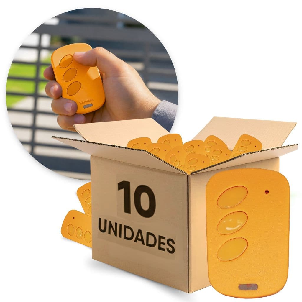 Kit 10 Controle Portão Remoto Laranja Tx Eletrônico 433mhz