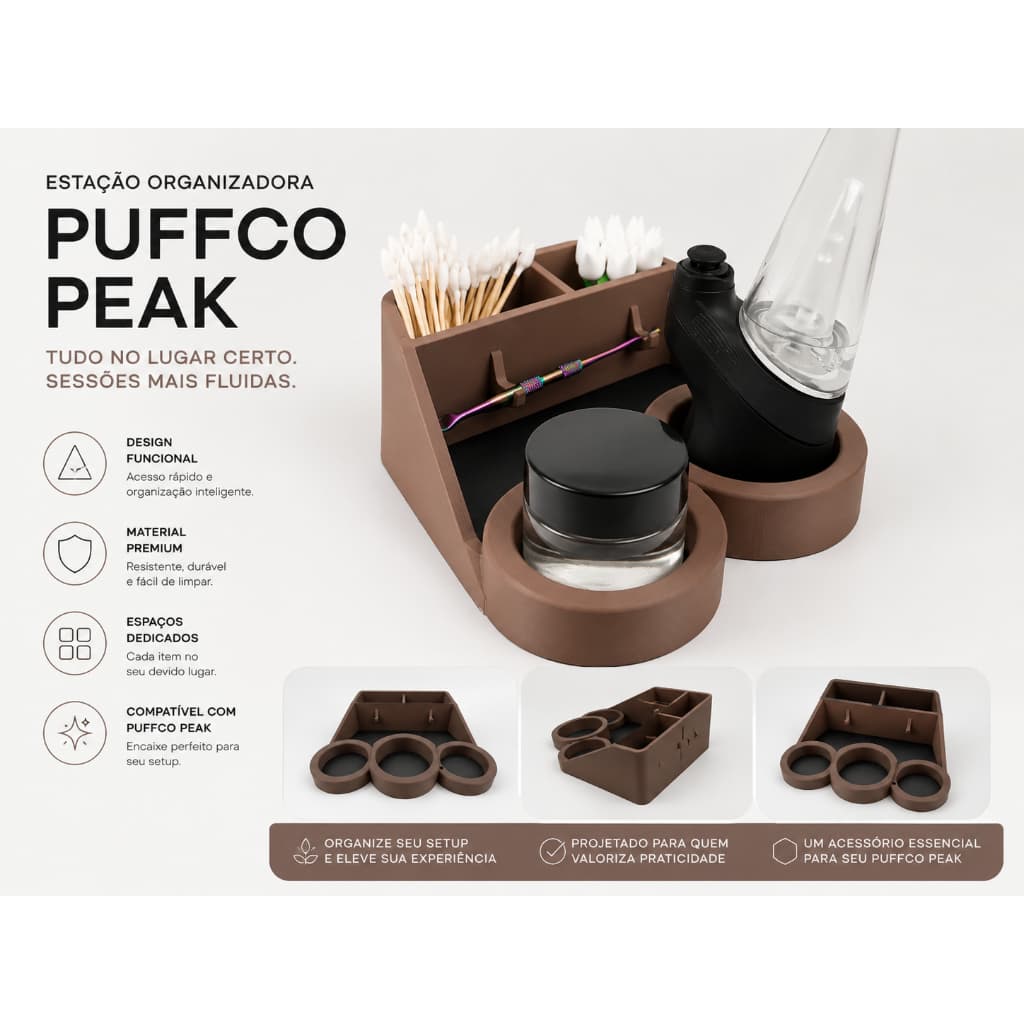 Suporte Organizador para Puffco Peak e Peak Pro | Estação Completa para Setup Dab e Concentrados