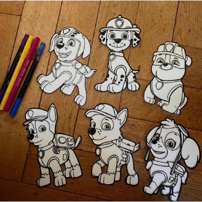 Personagens Patrulha Canina para Colorir