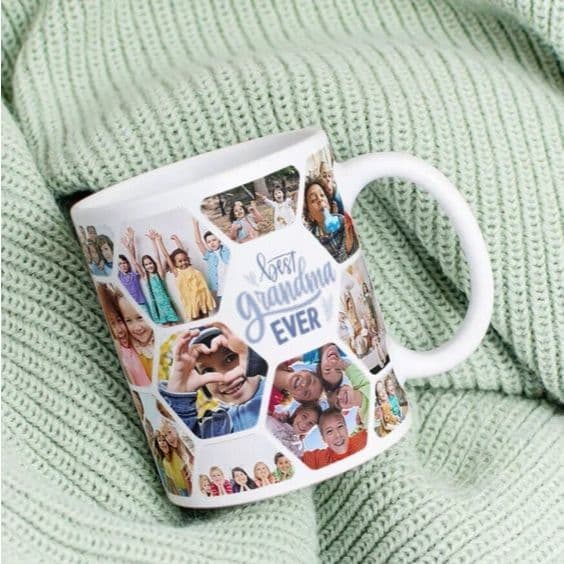 ✨Caneca Familia Family Personalizada com Foto Mural Album Painel 10 fotos Coração Mãe Pai Irmã Tia🌷