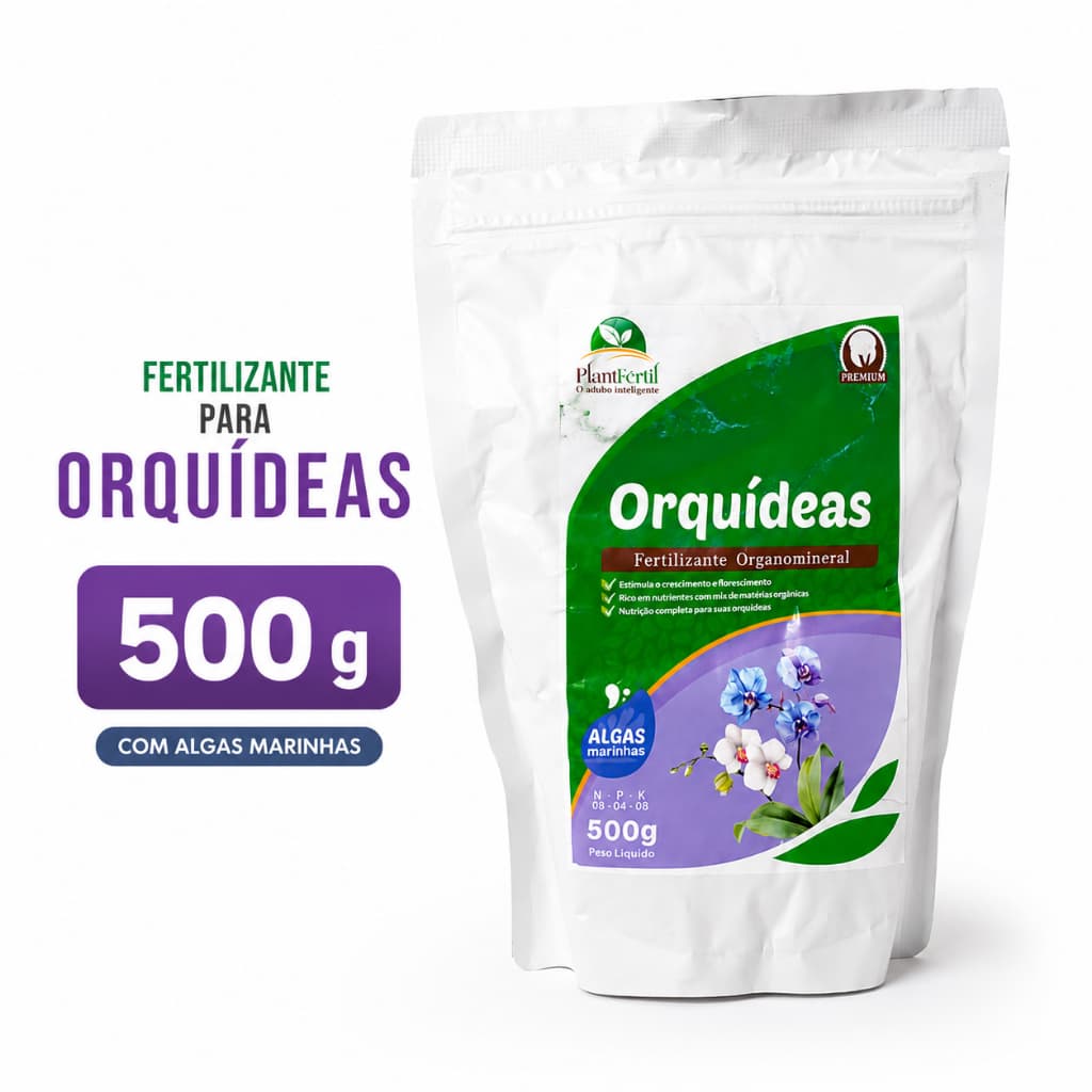 Fertilizante Para Orquídeas 500g Organomineral Algas Marinhas PlantFértil Floração Nutrição Completa