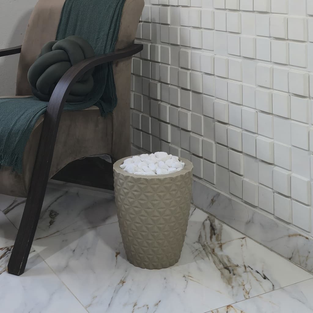 Vaso para Plantas de Polietileno Pedras Brancas Decoração de Jardim