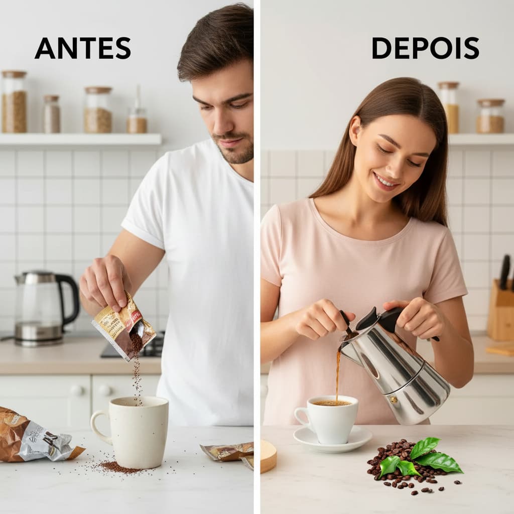 Cafeteira Italiana Moka Inox 6 Xícaras – Café Expresso Premium - Fogão de Indução -  Elétrico - Gas