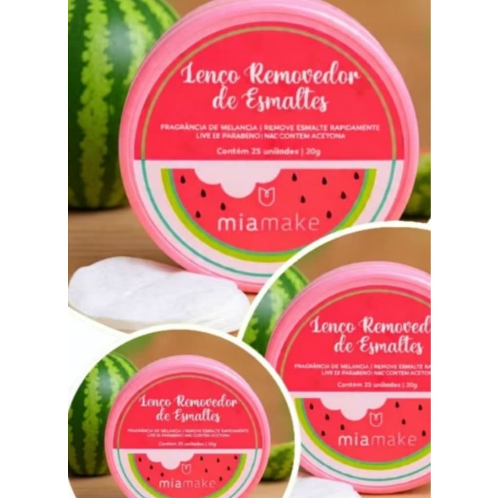 Mia Make Lenço Removedor de Esmaltes Fragância de Melância