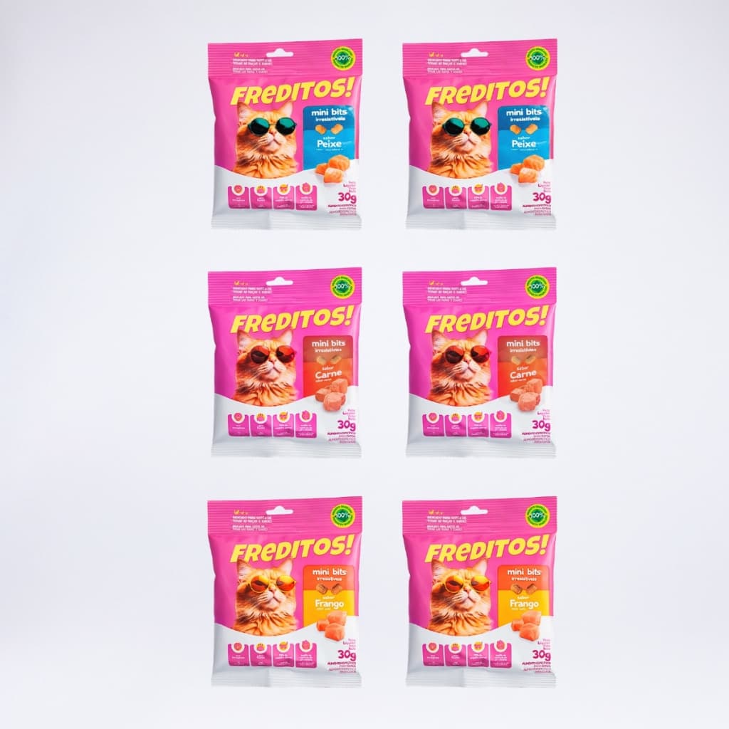 KIT 6 X -SNACKS FREDITOS GATO - SABOES - 30 G