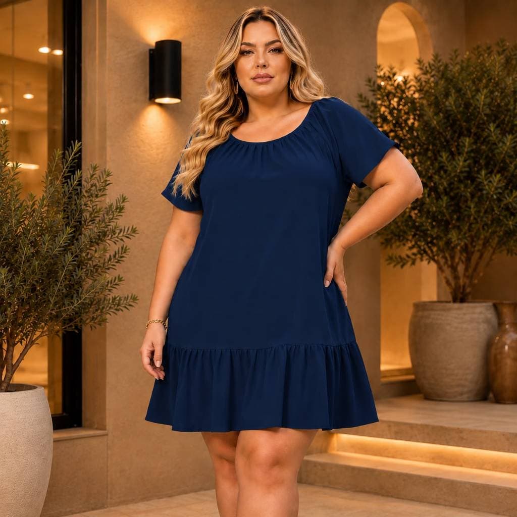 Vestido fresquinho plus size ciganinha com babado perfeito para praia e festas