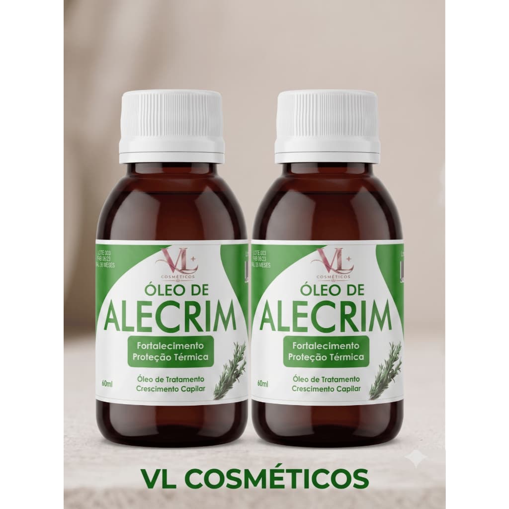 Óleo de Alecrim 60ml VL  Super Crescimento Antiqueda Capilar Brilho Vitalidade Fortalecedor de fios Nutrição Hidratação