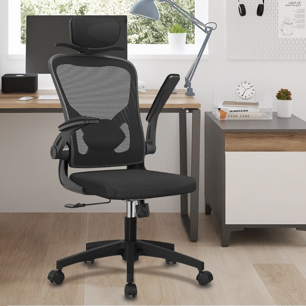 Cadeira De Escritório Ergonômica Presidente Giratória Tela Mesh Reclinável Com Cabide 200kg