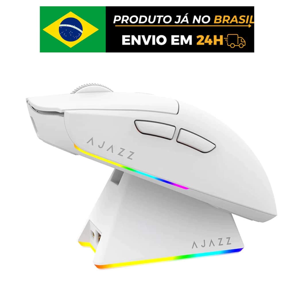 AJAZZ AJ139 V2 MC Mouse Gamer Sem Fio 22000DPI 1000Hz PAW3311 com Doca De Carregamento + Apertos