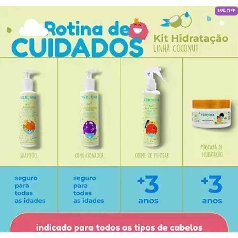Kit Hidratação Infantil Coconut Verdena Baby
