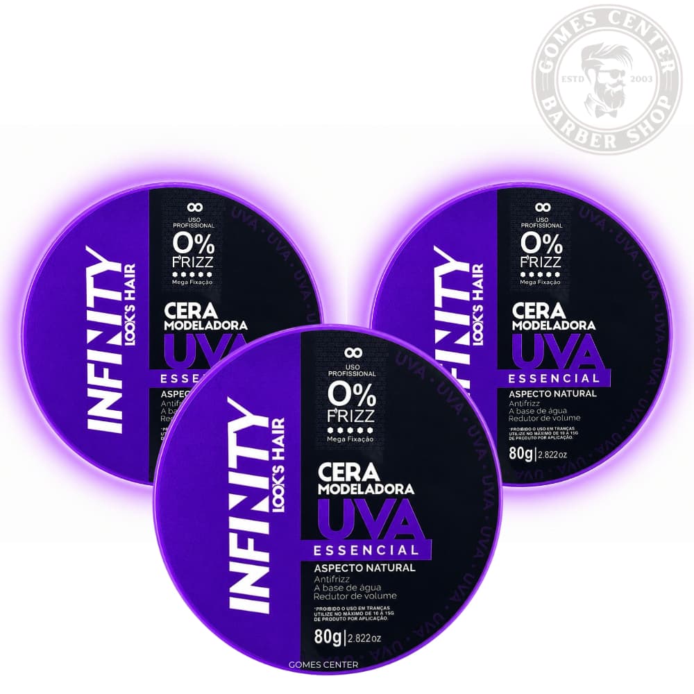 Pomada Modeladoras Uva Premium Infinity Looks Hair 80g cada - Modela, Hidrata  Perfuma Barbearia Fox