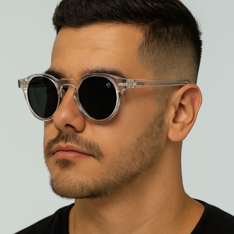 Óculos de Sol Redondo Pequeno Unissex Clássico com Proteção UV400