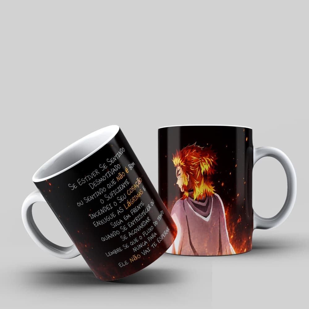 Caneca Demon Slayer Rengoku Incendeie Coracao Presente