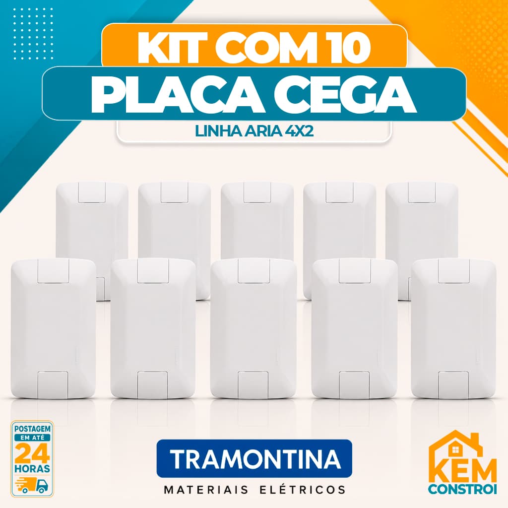 Kit 10 Placas Cegas 4x2 Linha Aria Tramontina